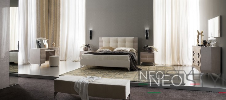 Спальня Dune Frise (Armobil) Высококачественная спальня в современном стиле. Выполнена в шпоне клена с глянцевой лакировкой. В обивке используют ткань "набук". Производство Италия.